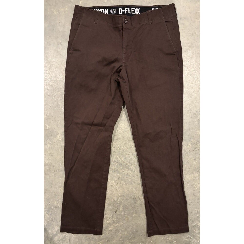 Dixxon Flannel Co Pants Mens 38x34 Brown D Flex Chino Outdoors Casual